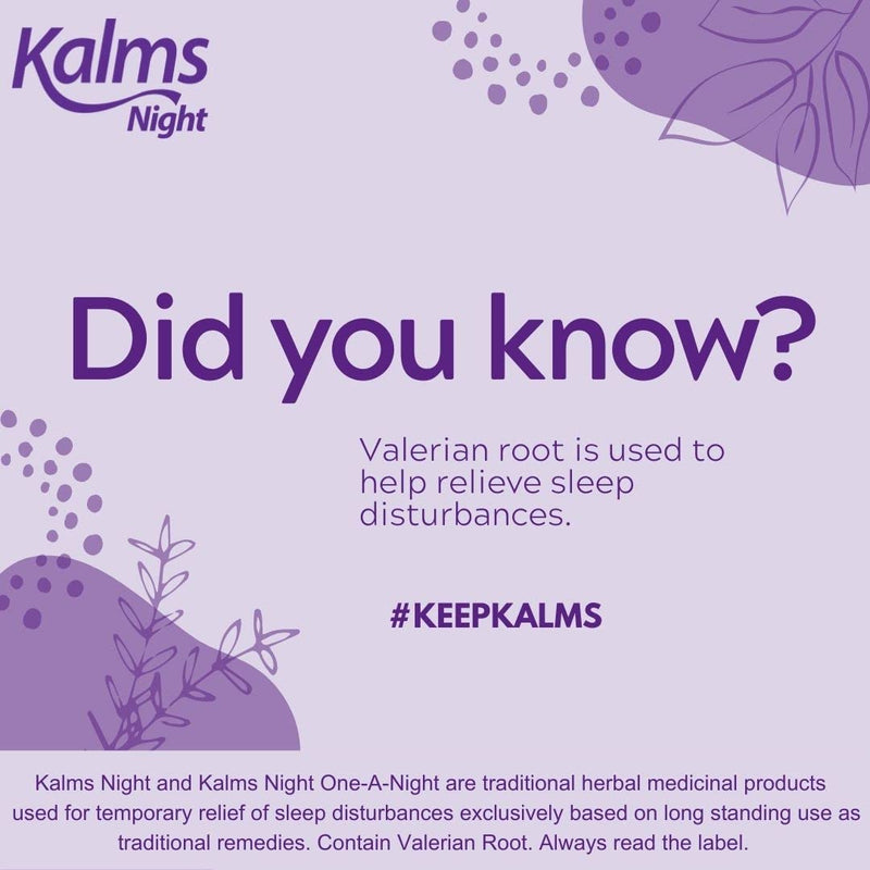 Kalms Night, 50 Tablets - Traditional Herbal Medicinal Product Used For The Temporary Relief Of Sleep Disturbances - BeesActive Australia