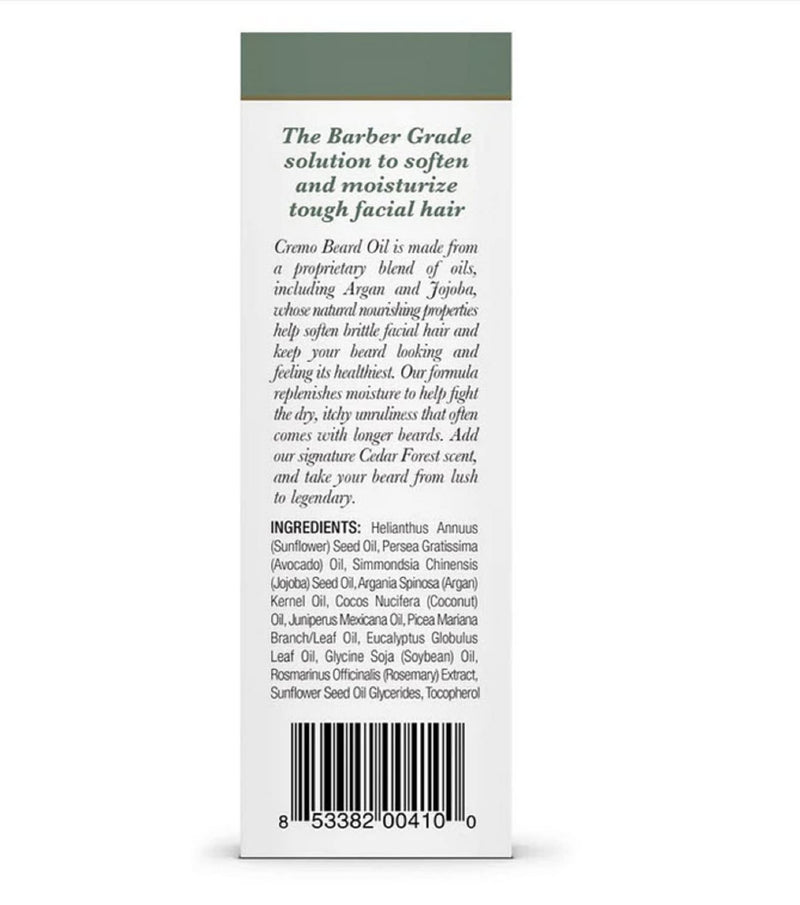 Cremo Beard Oil, -- Restores Moisture, Softens And Reduces Beard Itch for All Lengths Of Facial Hair, 1 Ounce Forest Blend - BeesActive Australia