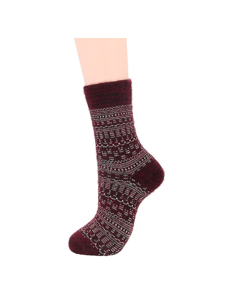 Century Star Mens Athletic Socks Winter Warm Wool Socks Cozy Hiking Socks Outdoor Sports Socks For Christmas One Size 4 Pairs Stripes Print - BeesActive Australia