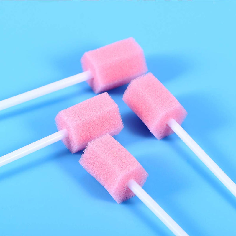 Rosenice Dental Swabs Pack of 100 Disposable Oral Care Sponge Swabs Mouth Cleaning Swab (Pink) - BeesActive Australia