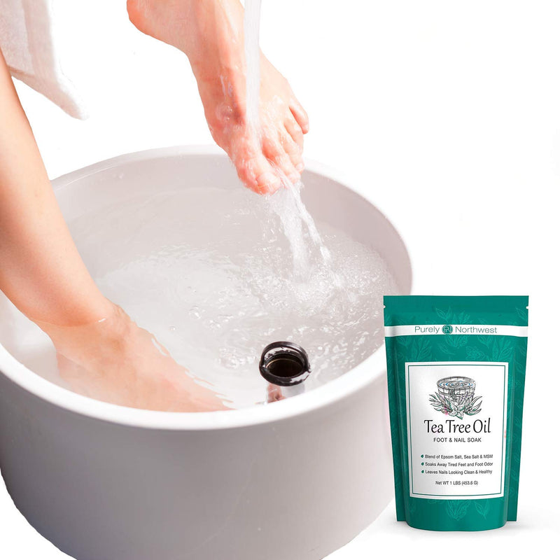 Tea Tree Oil Foot & Body Soak-Alleviates Toenail Fungus, Athletes Foot & Stinky Foot Odor. Softens Dry Calloused Heels, Relieves Burning & Itching associated with Fungal Irritations. Soothing for Plantar Fasciitis & Gout. Made in the USA by Purely Nort... - BeesActive Australia