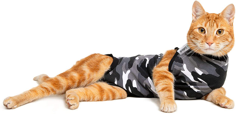 Suitical Recovery Suit for Cats - Black Camouflage XXX-Small - BeesActive Australia