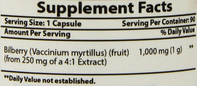 Best Naturals Bilberry Extract 1000mg for Healthy Vision, 90 Count (90 Count (Pack of 1)) 90 Count (Pack of 1) - BeesActive Australia