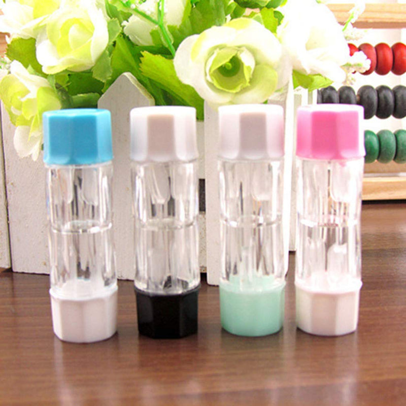 4PCS Mini Travel RGP Hard Contact Lens Case Protective Box Cosmetic Contact Lens Container Holder Lens Solution(Black Green Blue and Pink) - BeesActive Australia