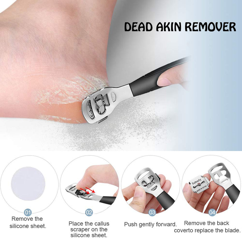 Pedicure Kit Tool 20 in 1, Professional Foot File Foot Care Kit Foot Scrubber Nail Tools Supplies Set, Toe Nail Clippers Foot File Scraper Rasp Care Kits, Dry Cracked Feet Men Women Salon Home - BeesActive Australia