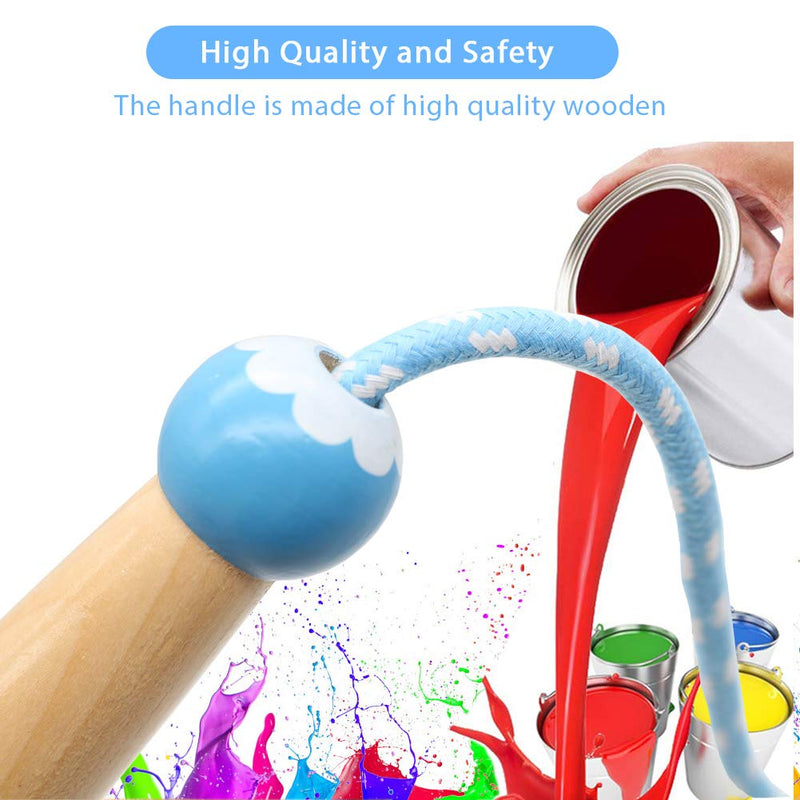 ACEONE Jump Rope Kids, 7ft Adjustable Cotton Skipping Rope with Wooden Handle for Boys and Girls Fitness Outdoor Exercise Blue - BeesActive Australia