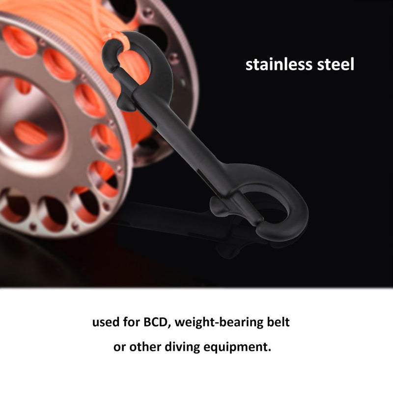 Diving Hook, Durable Stainless Steel Double End Snap Bolt Scuba Diving Buckle for Underwater Diving Black 90mm - BeesActive Australia