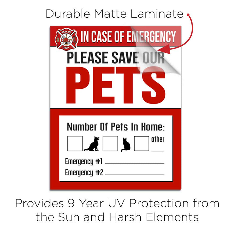 IT'S A SKIN Pet Rescue Sticker Fire Safety - Window Sticker - Save Our Pets Emergency Pet Window Decal - Dog Cat Pet Durable Laminate 4x5-4 Pack - BeesActive Australia