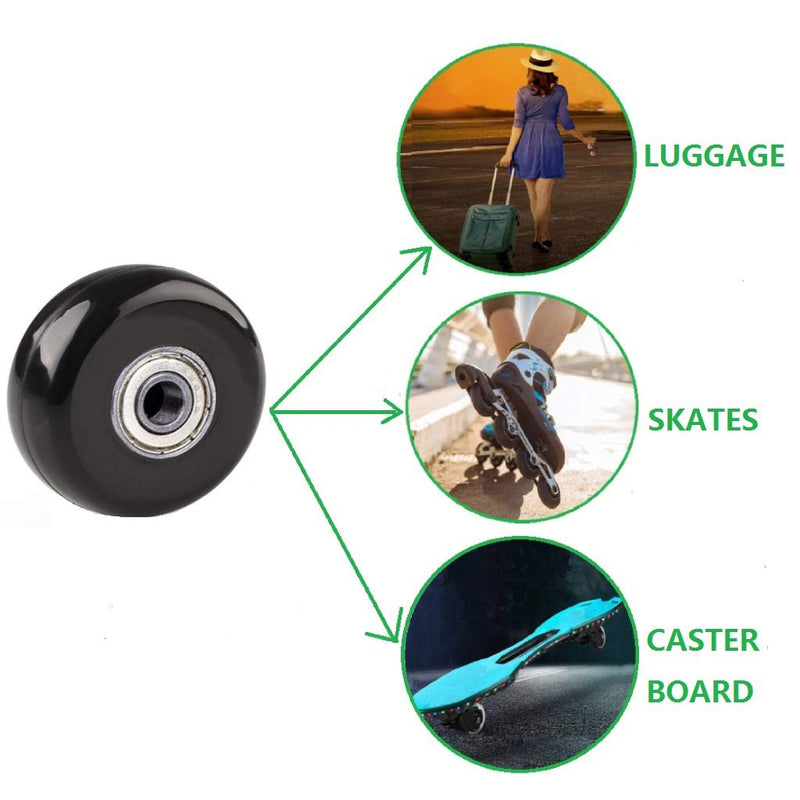 ORO 1 Pair Luggage Wheels Replacement 45/50/54/60/64/68/70/72/75/80/84/87/90mm Case Wheels with 8mm(0.31") Bearings Wheels for Suitcase and Inline Outdoor Skate and Caster Board - BeesActive Australia