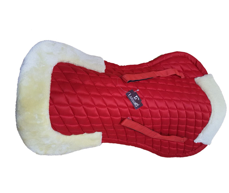 Lussoro Half Saddle Pad Half Pad Red Fleece Half Pad Equestrian Riding Equipment and Accessories - BeesActive Australia