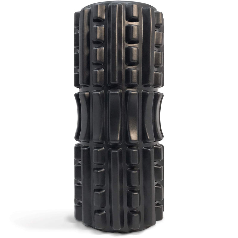 321 STRONG Foam Roller - Extra Firm High Density Deep Tissue Massager with Spinal Channel Black - BeesActive Australia