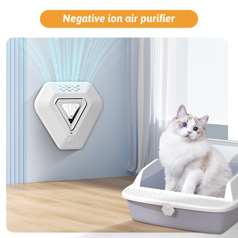 Air Purifier Negative with Ion Filtration System, Temperature and Humidity Detection, 30 Days Long Battery Life, For Bedroom and Pets Helps With Dust, Car Odros, Smoke, Airborne Particles - BeesActive Australia