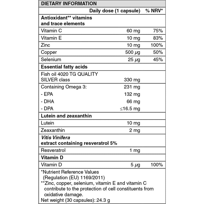 Nutrof Total Capsules � Eye Health Supplement with Lutein, Zeaxanthin, Omega 3, and Antioxidants | Daily Dose of Essential Nutrients for Optimal Eye Health | Pack of 30 Capsules (1 capsule per day - 1-Month Supply) - BeesActive Australia