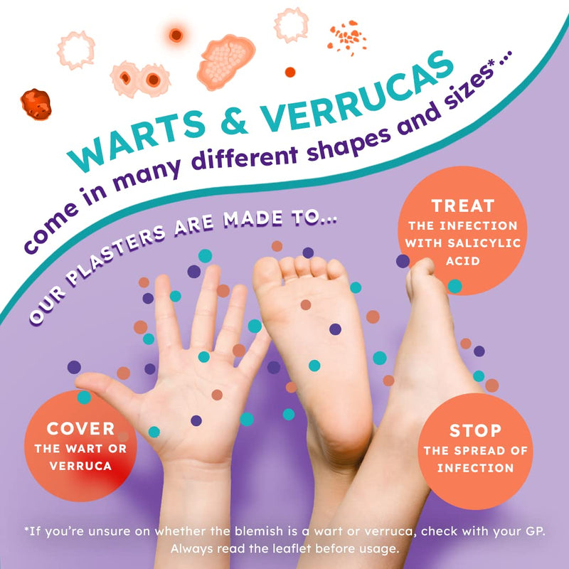 Wartie Plasters - Verruca & Wart Remover - Protect, Treat and Prevent - Easy Wart and Verruca Treatment for Hands and Feet - Prevent Spreading Warts - Safe for Adults and Children Aged 4+ - Pack of 15 - BeesActive Australia