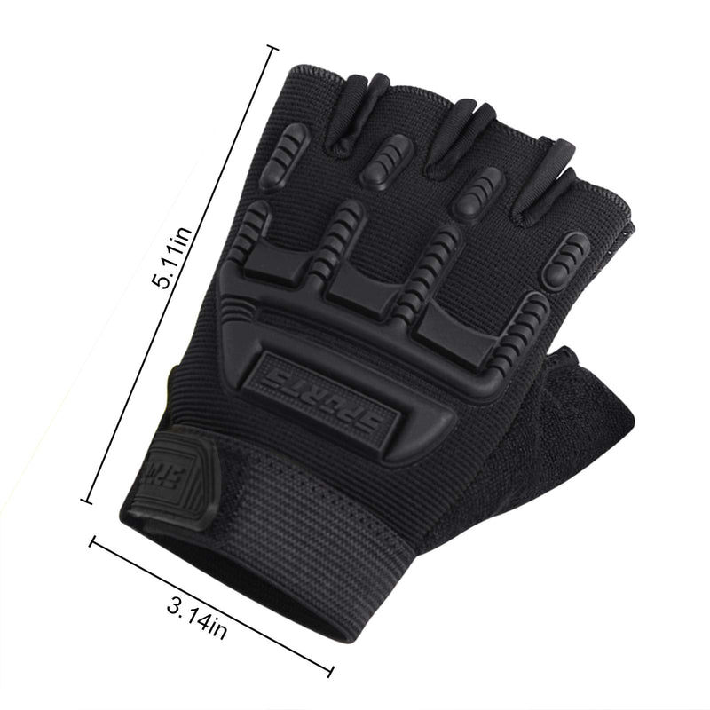 Kids Half Finger Cycling Gloves Mittens Breathable Non Slip Fingerless Bike Riding Gloves Shockproof Sports Training Gloves UV Protection Outdoor Skateboard Gloves for Boys Girls 6-10Y Camouflage Black - BeesActive Australia