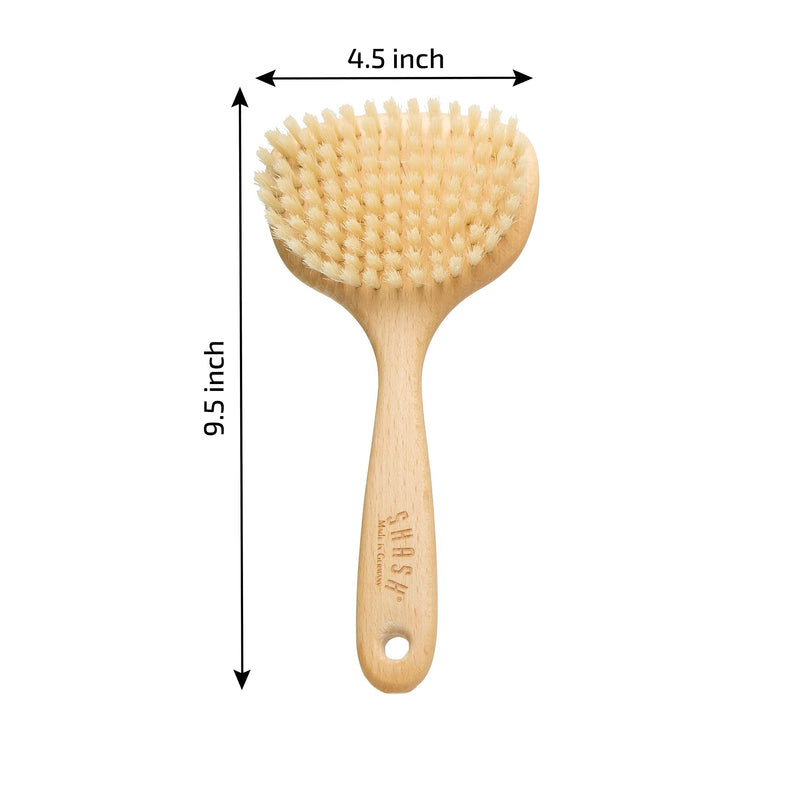 Since 1869 Hand Made in Germany - Smooth 100% Boar Bristle Body Brush, Gently Exfoliates Skin for a Softer, Smoother Complexion, Dry Brush Body Scrubber Promotes Circulation for a Healthy Glow - BeesActive Australia