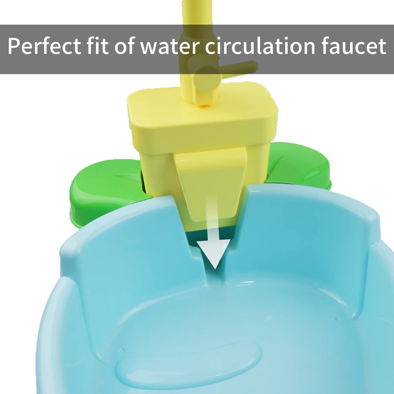 Toysructin Bird Parrot Bathtub, Automatic Bird Bathtub with Faucet Bird Bathroom Accessories Toys for Small Medium Birds Bathing Tub for Bird Parrot Bird Shower Bowl for Parrots Parakeet Canaries OneSize Toys Set - BeesActive Australia