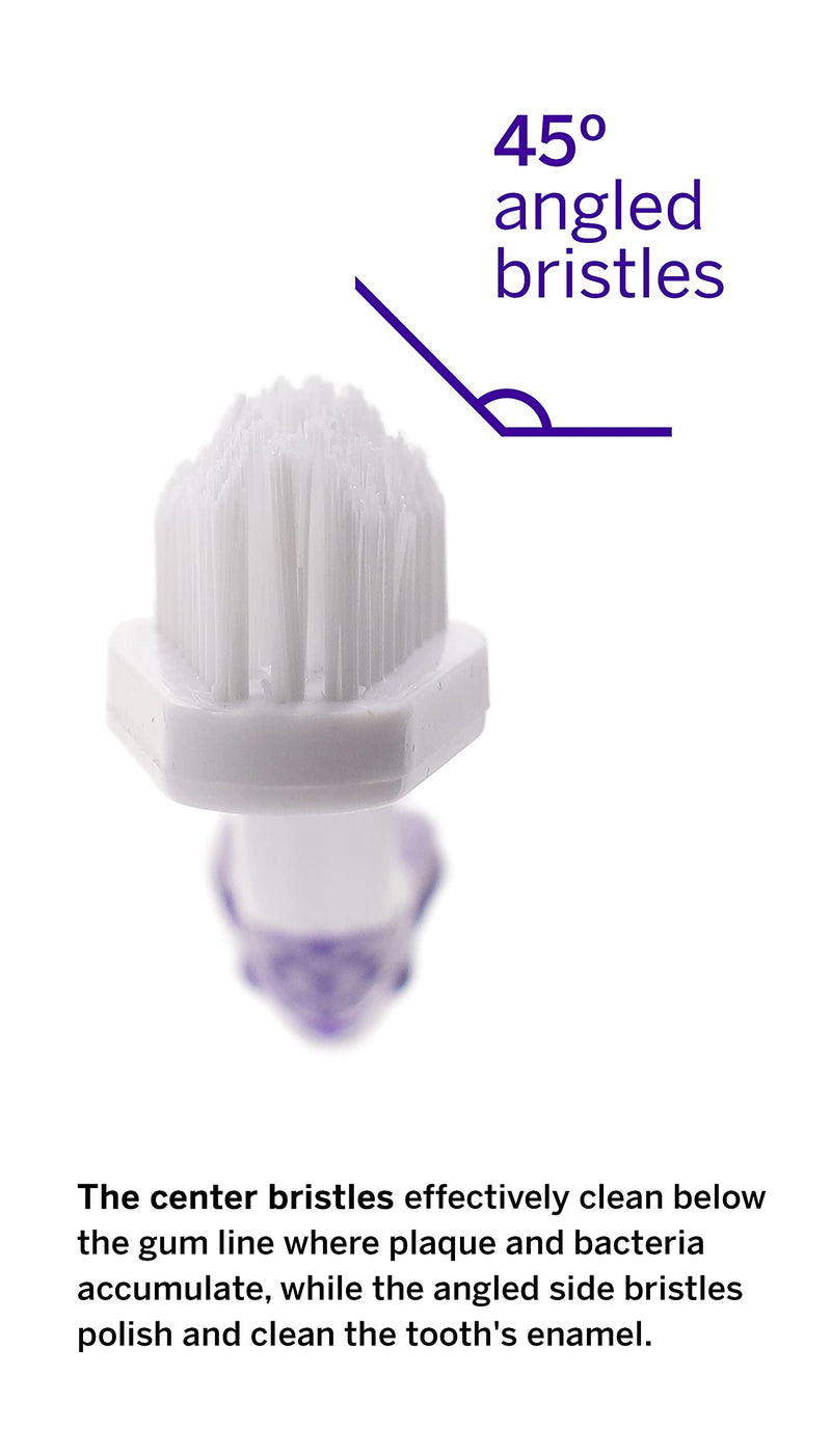 Petsmile Professional Dog Toothbrush | Patented 45° Bristles Dual-Ended Dental Brush Head Cleans Teeth for Small and Large Pets | Promotes Healthy Gums and Oral Hygiene | VOHC Approved Brand - BeesActive Australia