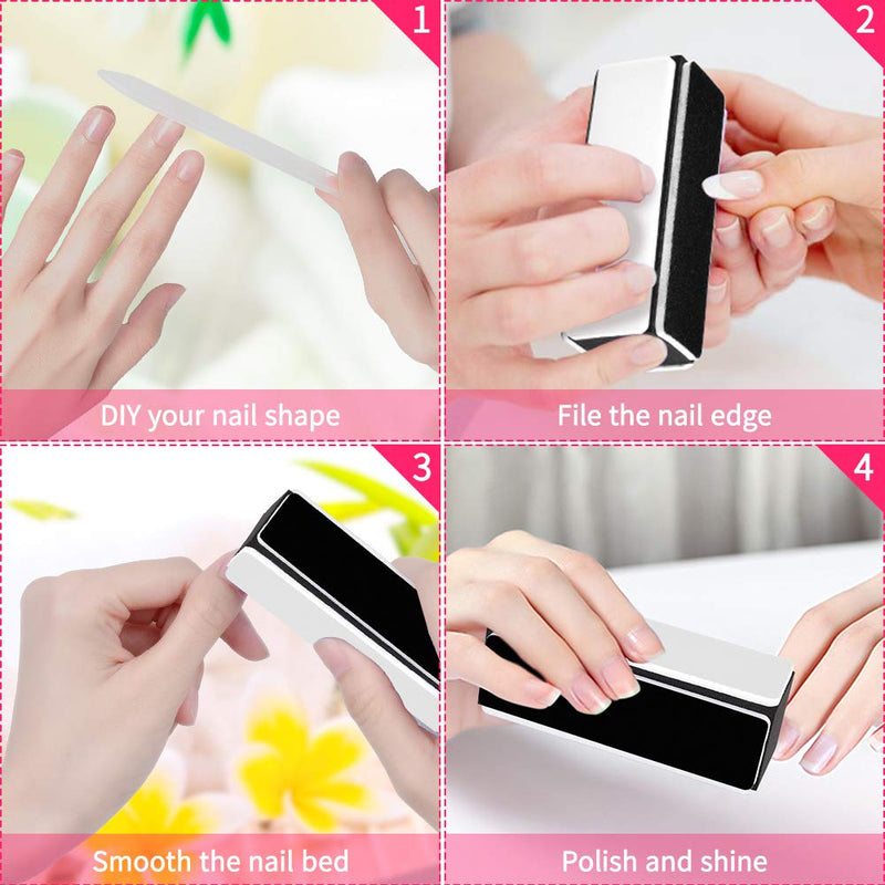 Nail Buffers Blocks,TsMADDTs Shine Nail Buffers Blocks 4-way Nail Buffer Blocks Glass Nail File Shiny Buffer Block for Natural Nail 5pcs Manicure Nail Care Tools - BeesActive Australia