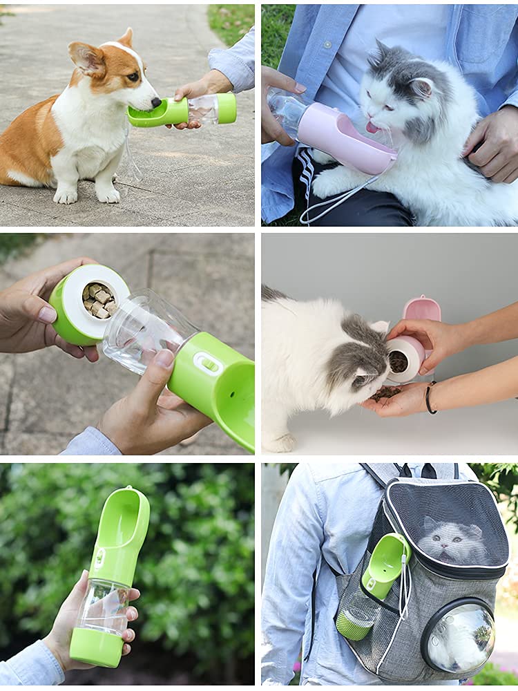 madeking Dog Water Bottle Portable Pet Water Bottle Leak Proof Dog Water Dispenser and Food, Lightweight Dog Travel Water Bottle Bowl for Walking and Trave pink - BeesActive Australia