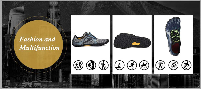 SAGUARO Mens Barefoot Minimalist Shoes Athletic Hiking Water Shoes for Aqua Swimming Trail Running 10.5 Blue - BeesActive Australia
