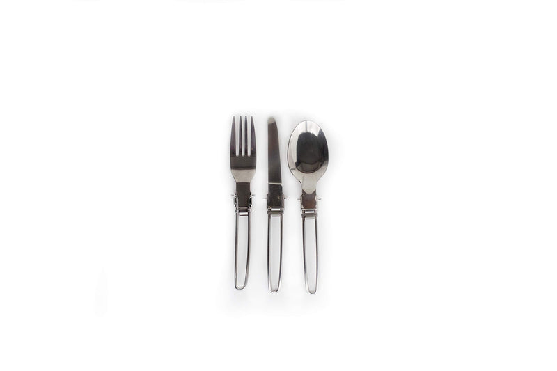 LIFE 2 GO 3-Piece Stainless Steel Folding Utensil Set/Silverware with Storage Case includes a Fork, Spoon, and Knife and is portable, lightweight with a strong and compact design. - BeesActive Australia