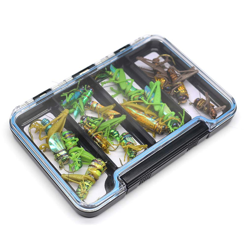 YZD Salmon Fly Fishing Flies Collection Dry Wet Nymph Fly Assortment with Fly Box Flyfishing Flys Lures Kits 19-A-D-02 15PCS - BeesActive Australia