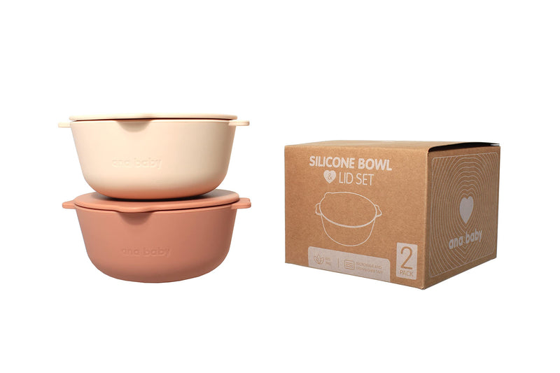 2 Pack Silicone Bowls with Lids, for Babies and Toddlers, BPA Free, Dishwasher, Microwave, and Freezer Safe - BeesActive Australia