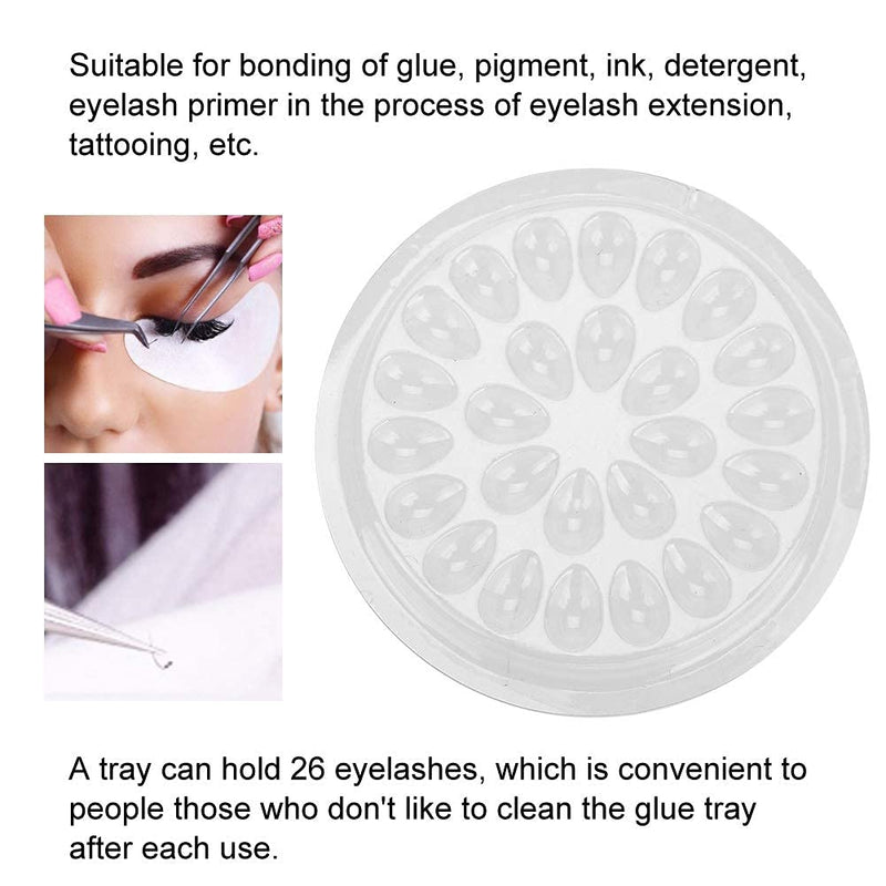 Eyelash Glue Holder 50pcs Disposable Eyelash Glue Holder Transparent Plastic Eye Lash Extension Glue Stand Pad - BeesActive Australia