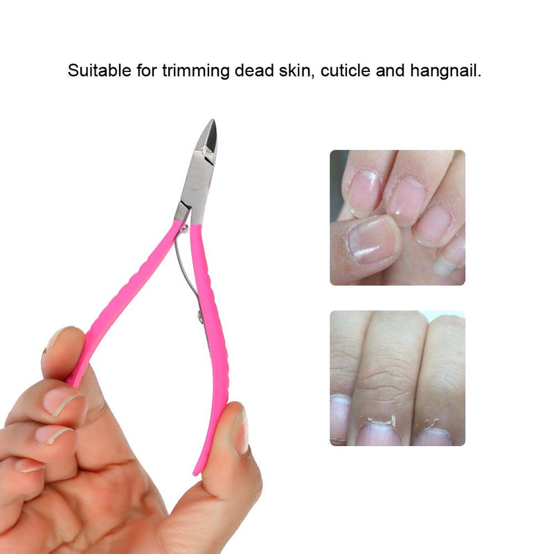 Cuticle Trimmer with Cuticle Pusher, Cimenn Professional Stainless Steel Nail Cuticle Nipper Clipper Dead Skin Scissor Nail Manicure Tool for Fingernails and Toenails - BeesActive Australia