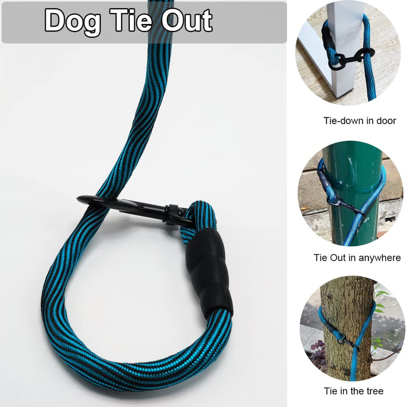 BTINESFUL 50FT Dog Tie-Out Rope + Bungee Dog Leash Extension (Blue) - BeesActive Australia
