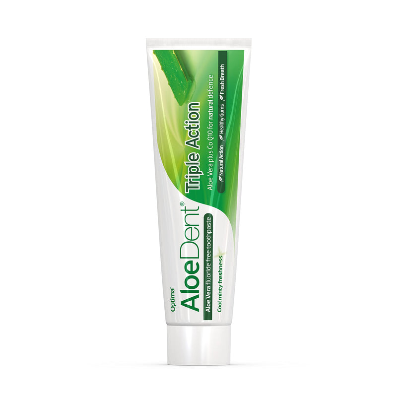 Aloe Dent Triple Action Aloe Vera Fluoride Free Toothpaste - 3 x 100 ml, Pack of 3 - BeesActive Australia