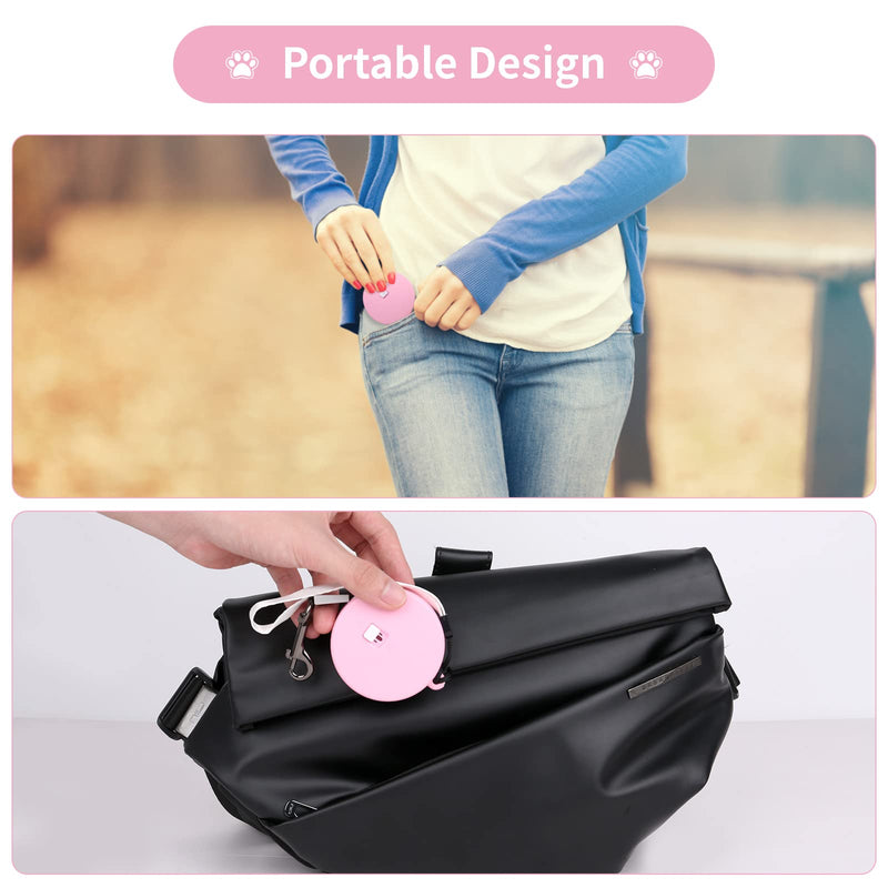 Retractable Dog Leash for Small and Medium Dogs Cats up to 22lbs with 9.8ft Anti-Pull Strong Nylon Tape, Hands Free, Mini Portable and Lightweight Walking Leash with Wrist Strap, One-Hand Brake, Tangle Free Pink - BeesActive Australia