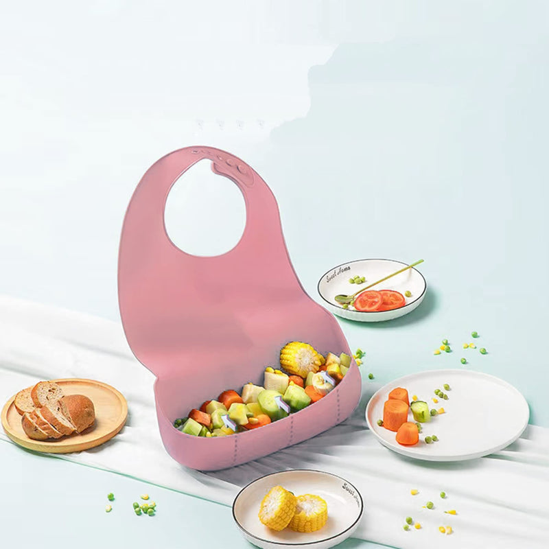 YYGMSS Waterproof Bibs for Adult, Silicone Adult Bibs with Crumb Catcher, Adjustable Bib for Elderly Women Eating (Pink, Large) - BeesActive Australia