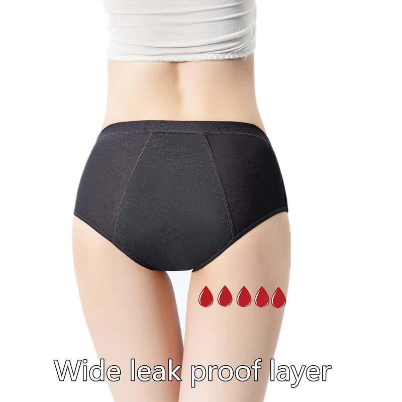 ZVZK Period Panties Heavy Flow 30ML Women Absorbent Leak Proof Panty Pants Menstrual Underwear Briefs Hipster M Black 3 Pack - BeesActive Australia