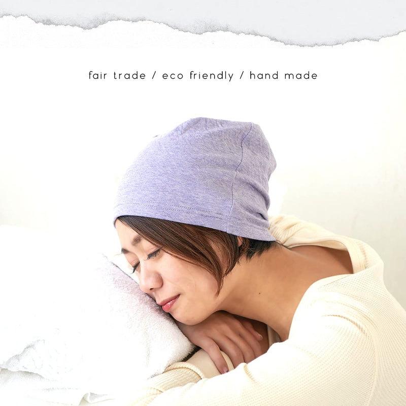CHARM Womens Organic Cotton Beanie Hat - Mens Slouchy Beanie Made in Japan Chemo Hat Large Mix White - BeesActive Australia