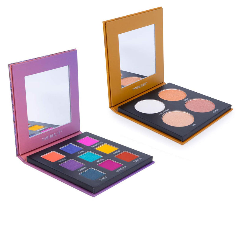 Eyeshadow Palette Makeup - Highly Pigmented Matte and Shimmer 9 Colors Eye Shadow + Highlighter Glow Kit- Professional Long Lasting Waterproof Makeup Eyeshadow Palettes Cosmetics Eye Shadows, Face Set - BeesActive Australia