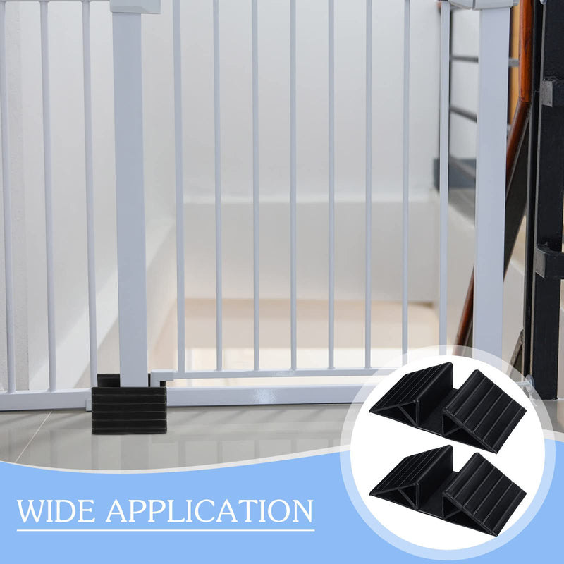 6 Pcs Support Feet for Pet Gate Plastic Triangle Reinforcement Fitting Dog Panel Isolation Fence Free Standing Pet Gate Dog Fence Panels for Configurable Wood Dog Gate Doggie Guardrail, Black - BeesActive Australia