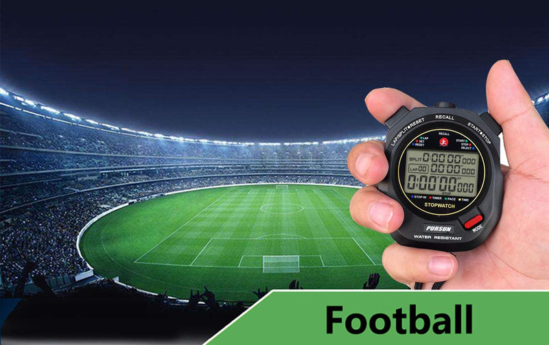 Sport Stopwatch Timer with 100X2laps Split Memory/0.001second Timing,Professional Recall Stop Watch Large Display Alarm Clock Multifunctional for Coach Referee Swimming Running Marathon Competition - BeesActive Australia