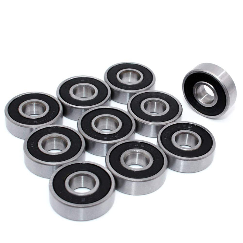 Wellgo 608-2RS Ball Bearings Skateboard Bearings Double Rubber Sealed Shielded Miniature Deep Groove Bearings 8mm x 22mm x7mm for Skateboards Inline Skate Scooter Roller Blade Skates etc -10pcs - BeesActive Australia