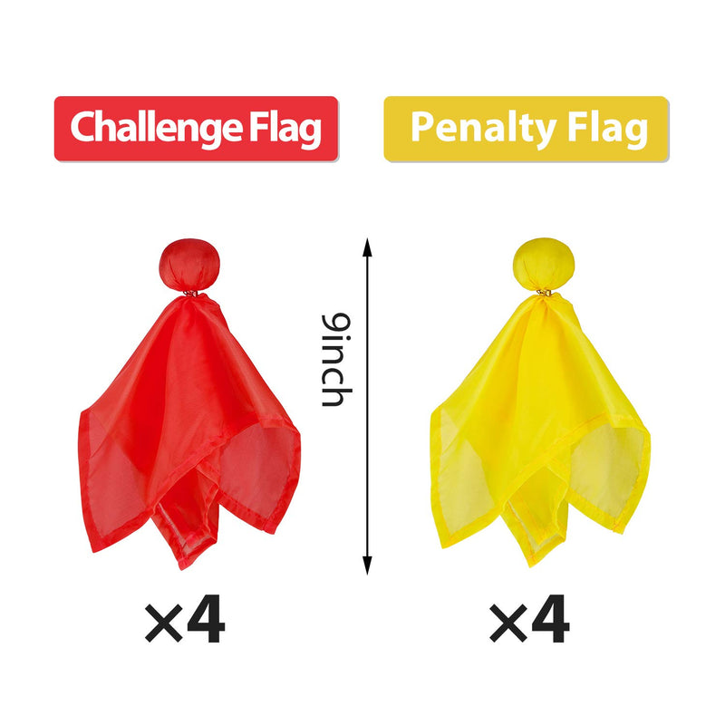 [AUSTRALIA] - 8 Pieces Penalty Flag Football Challenge Flags Football Referee Flag for Party Accessory (Yellow and red) 