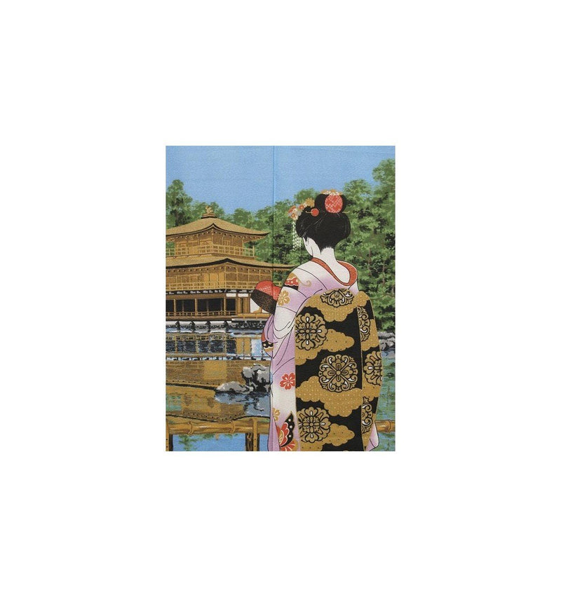 Made in Japan Noren Curtain Tapestry Maiko Kinkakuji - BeesActive Australia