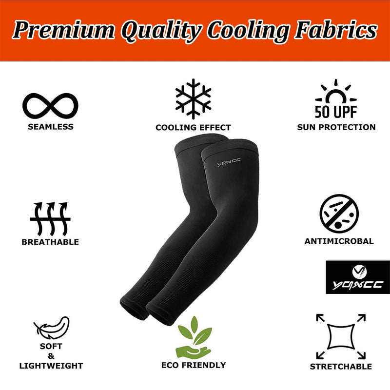 YQXCC 4 Pairs UV Sun Protection Arm Sleeves - Tattoo Cover Up - UPF 50 Sports Compression Cooling Sleeve for Men & Women 4 Pairs Black - BeesActive Australia