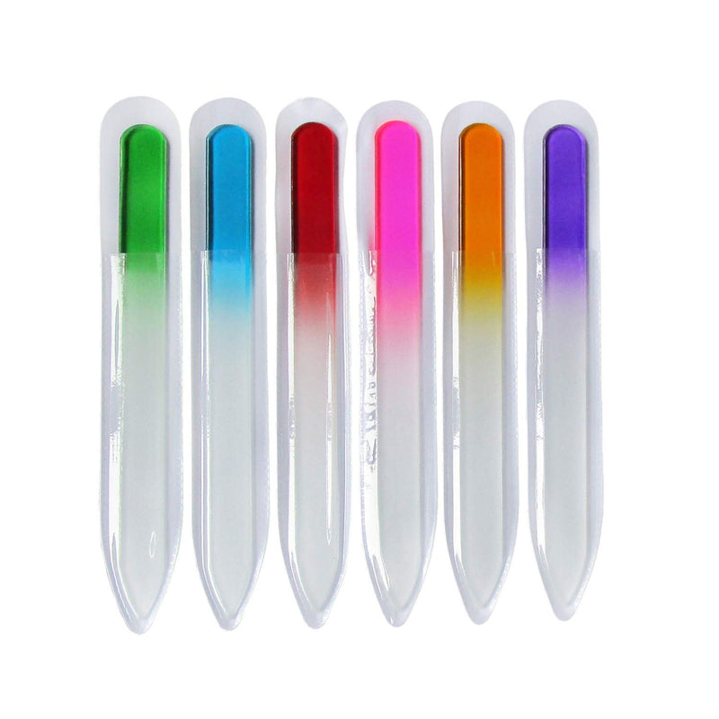 6 Pcs Random Colors Glass Nail Files Nail Art Design Nail Sanding Shaper Manicure Kit Crystal Filing Tool Set 4 Sheets Nail Art Stickers (LIFE013i) LIFE013i - BeesActive Australia