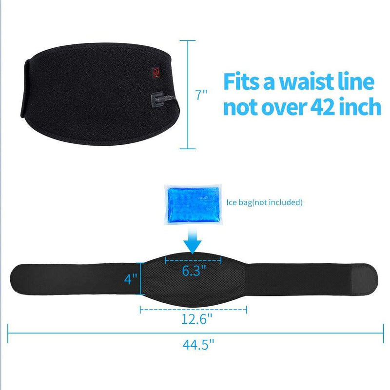 Heated Waist Belt, USB Rechargeable Electric Lumbar Heating Pad Abdomen Waist Support Belt Designed for Waist Pain Reduce - BeesActive Australia