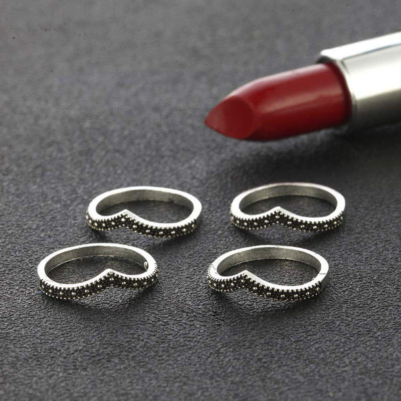 Missgrace Bohemian Boho Rhinestones Ring Set Finger Rings Sets Vintage Snake Knuckle Rings for Women and Girls 12Pcs (Style 7) Style 7 - BeesActive Australia