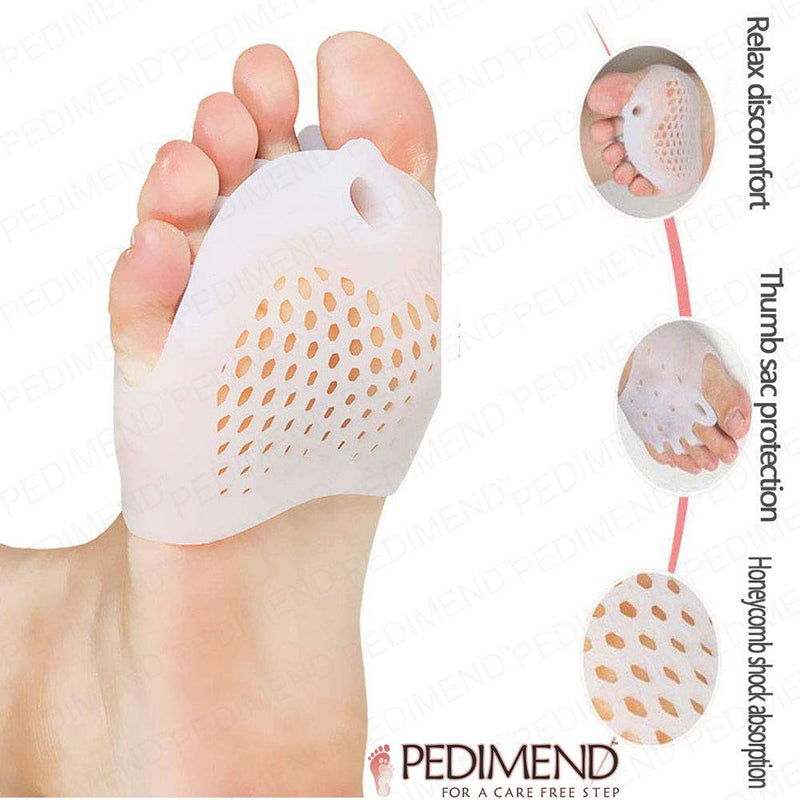 Pedimend 2 Pairs Gel Toe Separators Metatarsal Pads, Gel Toe Straightener for Overlapping Toes, Bunion Corrector, Hallux Valgus Forefoot Pain Relief - BeesActive Australia