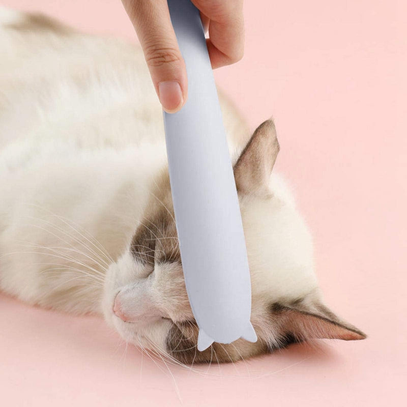 QiaNgshuAikj Pet Massage Comb, ABS Pet Cat Hair Tongue Comb Clean Massage Experience Grooming Tool Supply, for Long Short Haired Dogs and Cats(Gray) - BeesActive Australia