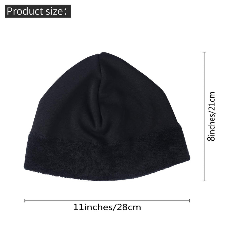 SUNMECI Beanie- Warmer Windproof Fleece Slouchy Soft Winter Hat Performance for Skiing Snowboarding & Daily Use Men Women Black - BeesActive Australia