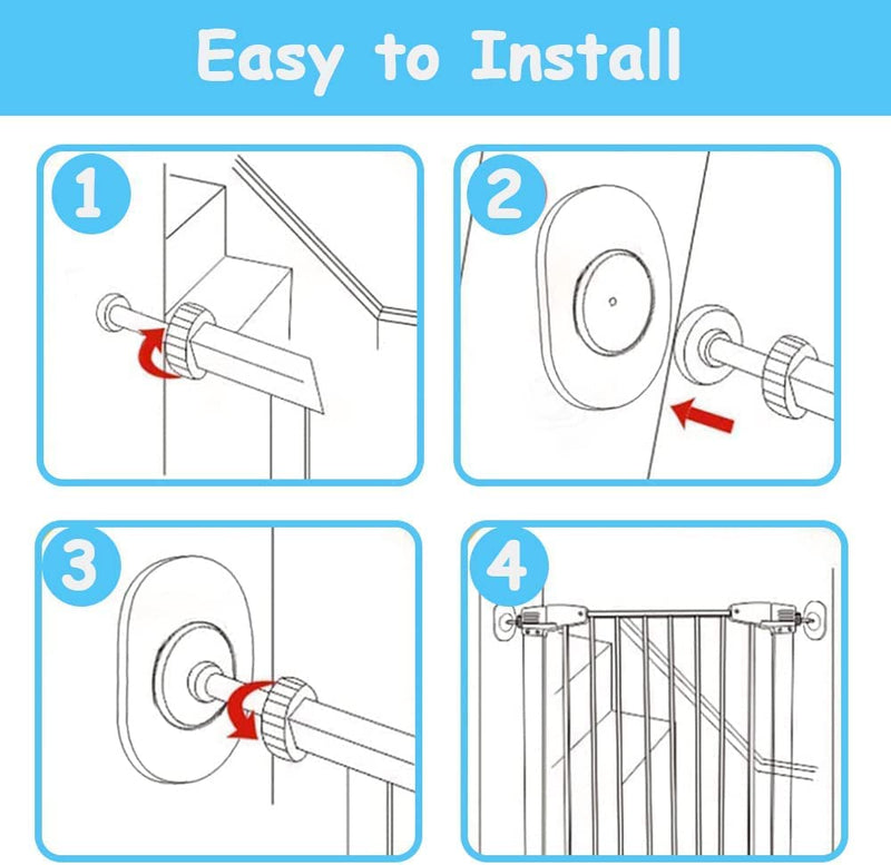 4 Pack Baby Gate Wall Protector, Protect Walls & Doorways for Pet & Dog Gates, Pressure Mounted on Stair Gate, No Screw Need (White) White - BeesActive Australia